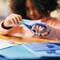 Left-Handed Big Kids Scissors for Ages 8-11, Scissors for School or Crafting, Back to School Supplies, Ombre Blue-Turquoise